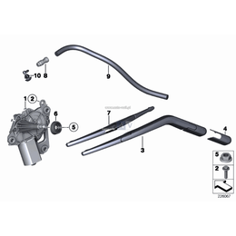 Silnik wycieraczek tylnej szyby prawy - 61627168154