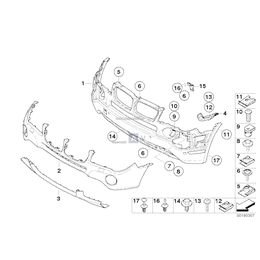 Obudowa zderzaka gruntowana prz. dolna - 51113423786