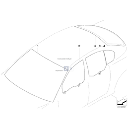 Szyba boczna E60 - Oryginał BMW - 51357110636