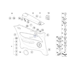 Tapicerka boczna, materiał, tył, prawa - 51439147756