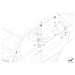 Uszczelka słupka B, górna prawa - 51357016596
