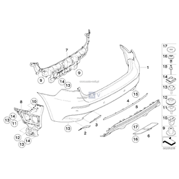 Obudowa zderzaka tylnego gruntowana - 51127217862