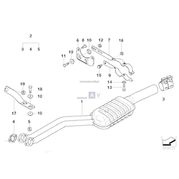 Katalizator patrz HG11, Tłumik wstępny - 18101440362