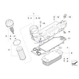 Pokrywa filtra oleju BMW E46 E60 E61 E65 E83 E87 E90 E91 318d 320d 520d 745d 118d 120d - 11427787696