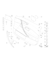 Tapicerka drzwi przednich,materiał,lewa - 51413418835