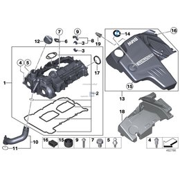 Kołnierz uszczelniający pokrywy BMW E46 E60 X3 X1 E87 E90 F10 F30 F31 F20 F21 F06 F15 E71 F16 - 11377502022