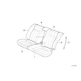 Poszycie oparcia, materiał, lewe - 52208148011