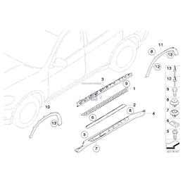 Dla samochodów z Stopień, aluminium, Stopień lewy - 51777227533