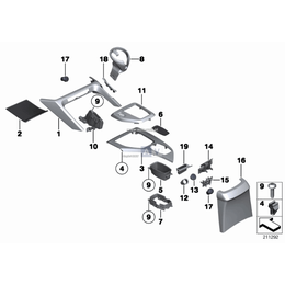 Osłona centrum ster. konsoli środkowej - 51162992016