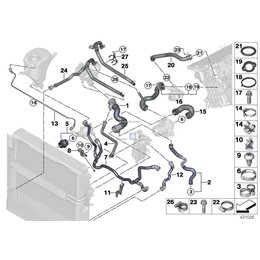 Przewód odpowietrzający zbiornik wyrównawczy BMW F01 F02 F10 F11 730i 523i 528i 530i - 17127578405