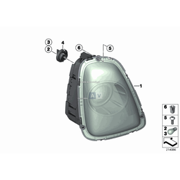 Lampa tyln. w bocz. ścian., biała, prawa - 63217275122