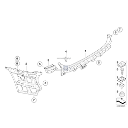 Prowadnica lampy tyln., prawa - 51127127718