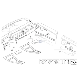 Kpl. listew dekor. z drewna orzech. - 51419170203