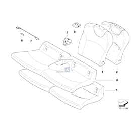 Poszycie oparcia, mat.-skóra, prawe - 52207270380