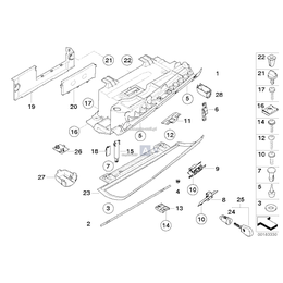 Zamek schowka na rękawiczki, górna cz. - 51169126662