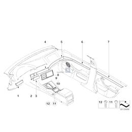 Osłona monitora pokład., skóra - 51168016242