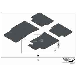 Kpl. dywaników welurowych - 51477345141