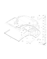 Roof frame, rear right - 54347219112