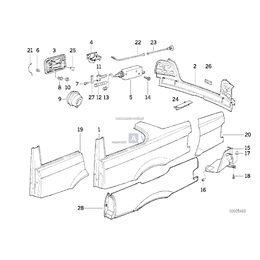 Element błotnika tylnego lewego - 41358162789