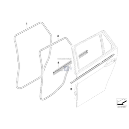 Listwa zewn. szyby drzwi tylnych praw. - 51357140734