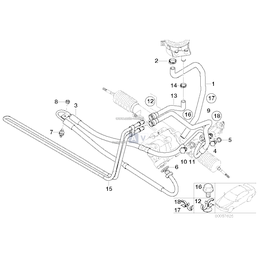 Przewód elastyczny ciśnieniowy ukł. kierowniczego wspomagania BMW E53 X5 3,0i M54 - 32416759774
