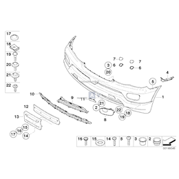 Kratka dolna zderzaka przód BMW E53 X5 3,0d 3,0i 4,4i 4,8is - 51117111767