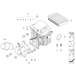 Filtr powietrza kpl., lewy - 13717541060