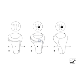 Uchwyt dźw.zm.bieg.skóra/M, 5-bieg. - 25118024650
