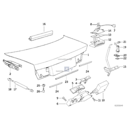 Zawias pokrywy bagażnika, lewy - 41628108267
