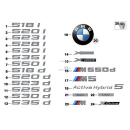 Emblemat znaczek tył BMW E81 E87 E63 E64 Z4 E85 E86 F06 F07 F10 F11 F12 F13 - 51147057794