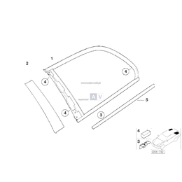 Osłona bocznej szyby kolumny C, prawa - 51367891410