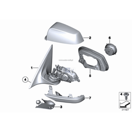 Lusterko zewn. bez szkła, podgrzew. pra. - 51167283670