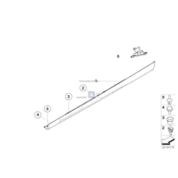 Zaczep listwy progowej BMW E46 Compact 316 318 320 325 - 51717895038