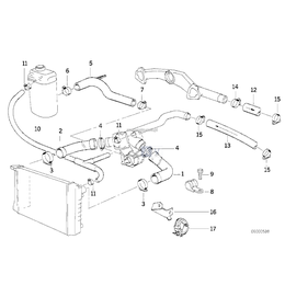 Przewód elastyczny układu chłodzenia BMW E31 850Ci 850CSi M70 - 11531741410