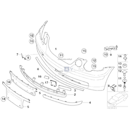 Listwa ochronna zderz. przedn., prawa - 51117010206