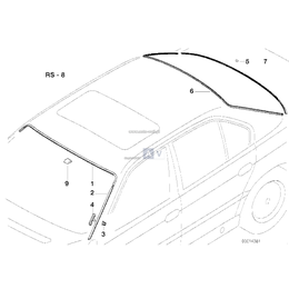 Uszczelka szyby lewa BMW E38 725tds 728i 730i 730d 735i 740i 750i - 51318125889