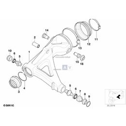 Trzpień wahacza tył BMW K21 K22 K23 K25 K26 K27 K28 K29 K30 K32 K33 K40 K41 K43 K44 R28 - 33172335110