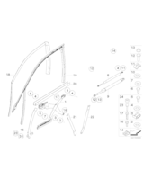 Prowadnica szyby drzwi prz. zewn. prawa - 51337055122