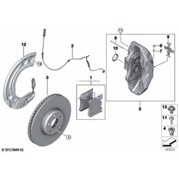 Tarcza hamulcowa przód lewa BMW G42 G20 G21 G22 G23 G30 G31 G32 G14 G15 G01 G05 G06 - 34108858705