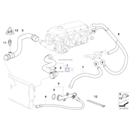 Przewód elastyczny układu chłodzenia BMW E46 316i 318i M43 - 11531436411