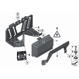 Uchwyt wzmacniacza systemu Top-Hifi BMW F10 F11 520 523 525 528 530 535 550 M5 - 65159174270