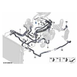 Przewód ukł. chłodzenia BMW F20N F21N F22 F23 F30N F31N F32 F33 F36 - 17128616536