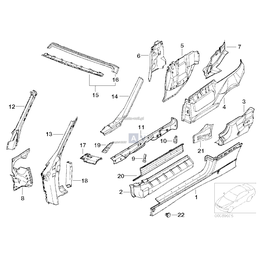 Element wzm. progu prawego, tylny - 41128185196