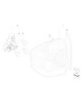 Lampa tyln. w bocz. ścian., biała, prawa - 63216990170