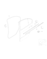 Uszczelka drzwi tylnych prawych - 51348194698