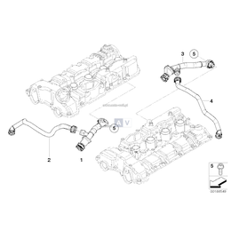 Przewód odpowietrzający skrzynię korbową cyl. 5-8 BMW F01 F07 F10 F12 650i 550i 750i 501iX - 11157646087