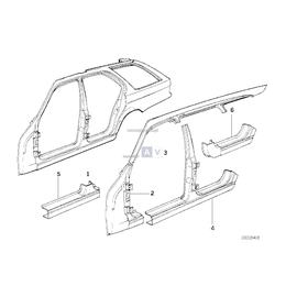 Element progu tylny, prawy - 41008181708