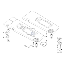 Osłona p/słon. z lampką, lewa - 51167896767