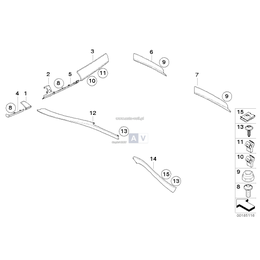 Dekoracyjna osłona aluminiowa prawa - 51169124432