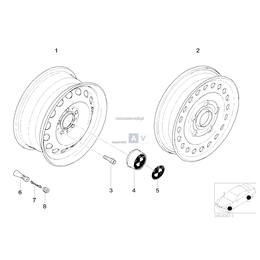 Koło stalowe dojazdowe 17" - Oryginał BMW - 36116750007